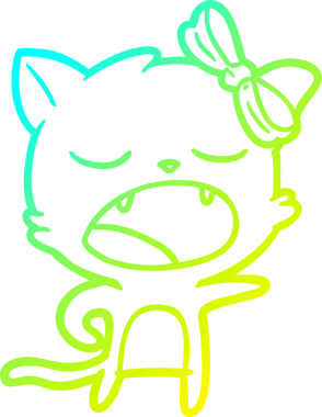 Bir insan tarafından çizilen esneyen bir çizgi filmin soğuk gradyan çizimi