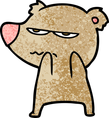 Bir insan tarafından çizilmiş kızgın ayı çizgi filmi.