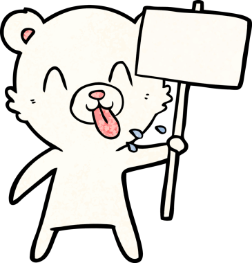 Bir insan tarafından çizilmiş kutup ayısı karikatürü