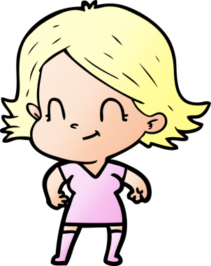 Bir insan tarafından çizilmiş karikatür dostu kız.