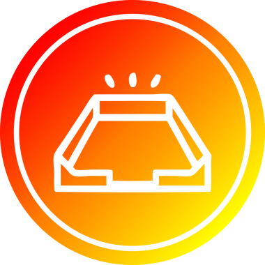 Bir insan tarafından çizilen sıcak gradyan bitiş ile tepsi dairesel simgesinde boş