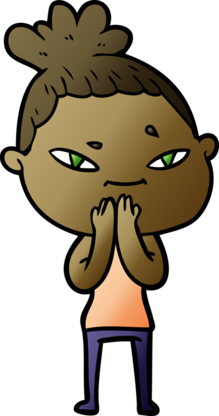 Bir insan tarafından çizilmiş karikatür kadın.