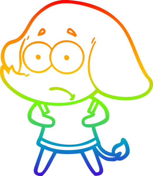 gökkuşağı gradyan çizgi çizimi bir insan tarafından çizilmiş belirsiz bir fil