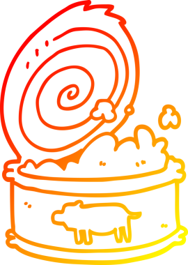 Bir insan tarafından çizilmiş konserve yiyeceğin sıcak çizgi çizimi