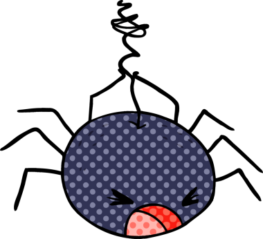 Bir insan tarafından çizilmiş cadılar bayramı örümceği çizgi filmi.