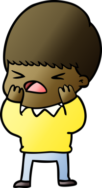 Çizgi film bir insan tarafından çizilmiş stresli adam