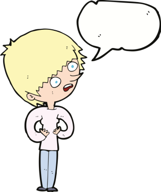 Bir insan tarafından çizilmiş konuşma balonuyla şok olmuş bir karikatür.