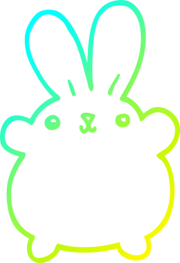 Bir insan tarafından çizilmiş şirin bir çizgi film tavşanı çizimi.