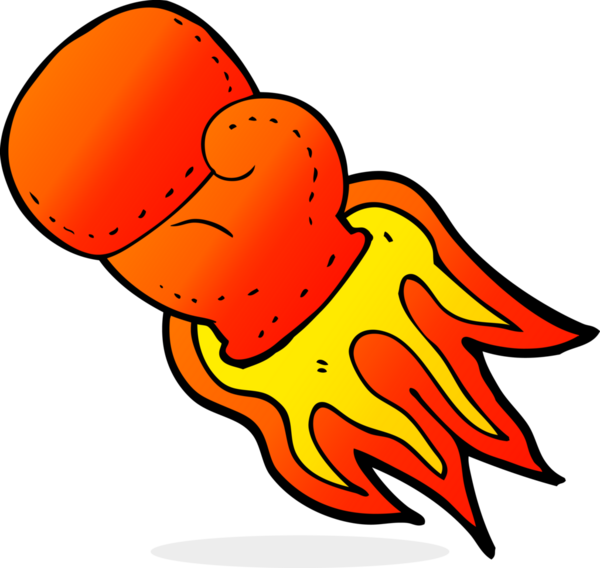 Bir insan tarafından çizilmiş süper yumruk.