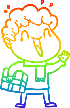 Bir insan tarafından çizilmiş mutlu bir adamın çizgi çizimi.