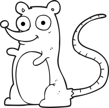 Bir insan tarafından çizilmiş siyah beyaz çizgi film faresi