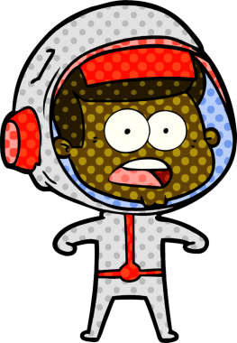 Karikatür bir insan tarafından çizilen astronotu şaşırttı.