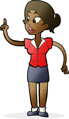 Bir insan tarafından çizilmiş harika bir fikri olan karikatür kadın.