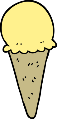 Bir insan tarafından çizilmiş karikatür dondurma.