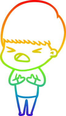 gökkuşağı gradyan çizgi çizimi bir insan tarafından çizilmiş stresli bir adam