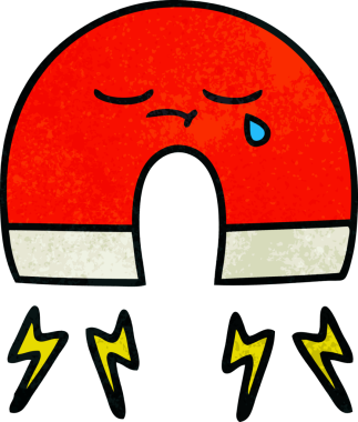 Bir insan tarafından çizilmiş mıknatısın grunge desen karikatürü