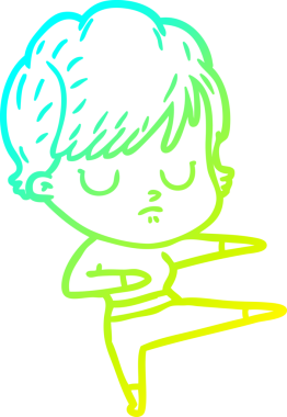 Bir insan tarafından çizilmiş bir karikatür kadın çizimi.