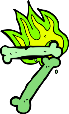 Bir insan tarafından çizilmiş bir cadılar bayramı kemik numarası.