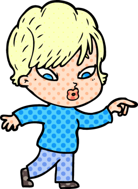 Bir insan tarafından çizilmiş karikatür kadın.