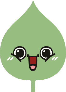 Bir insan tarafından çizilmiş dışavurumsal yaprağın düz renk retro karikatürü