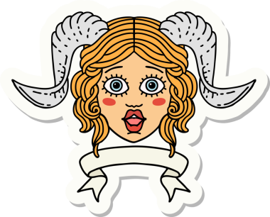 Bir insan tarafından çizilmiş parşömen pankartıyla bağlanmış karakter yüzü etiketi