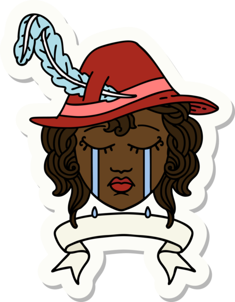 Ağlayan bir insan şairin çıkartması. Bir insan tarafından çizilmiş pankartıyla.