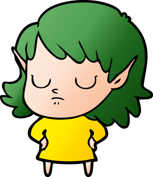 Bir insan tarafından çizilmiş bir elf kızı.