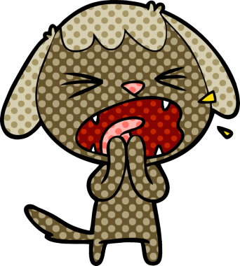 Bir insan tarafından çizilmiş şirin bir köpek havlaması.