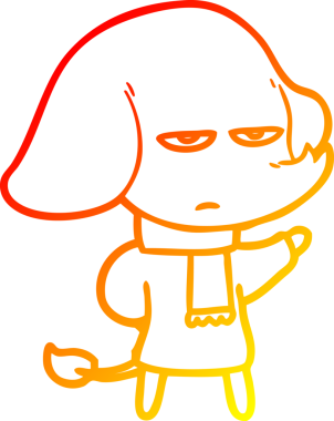 Bir insan tarafından çizilmiş kızgın bir fil çizimi.