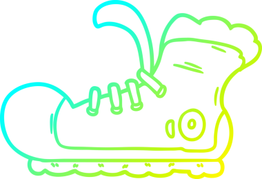 Bir insan tarafından çizilmiş bir spor ayakkabısının soğuk gradyan çizgisi.