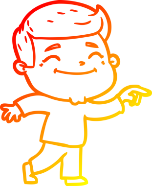 Bir insan tarafından çizilmiş mutlu bir çizgi film karakteri çizimi.