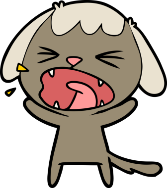 Bir insan tarafından çizilmiş şirin bir köpek havlaması.