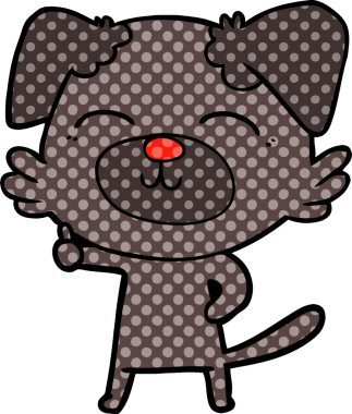 Bir insan tarafından çizilmiş çizgi film köpeği.