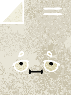 Bir insan tarafından çizilmiş bir kağıdın retro illüstrasyon tarzı karikatürü