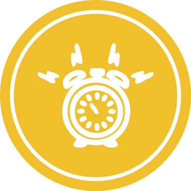 Alarm saati dairesel simgesi bir insan tarafından çizilmiş