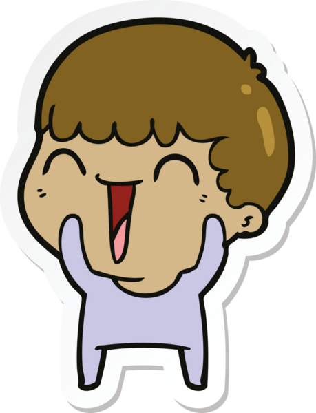 Bir insan tarafından çizilmiş mutlu bir adamın çıkartması.