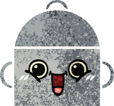 Bir insan tarafından çizilmiş yemek tenceresinin retro çizim tarzı karikatürü.