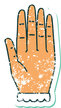 Bir insan tarafından çizilmiş sembolik dövmeli bir el resmi