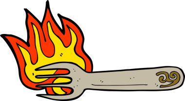 bir insan tarafından çizilmiş bir çatal sembolü.