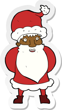 Bir insan tarafından çizilmiş Noel Baba çizgi filminin çıkartması.