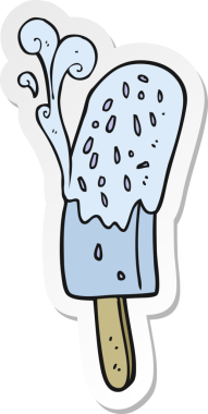 Bir insan tarafından çizilmiş buz lolipopunun çıkartması.