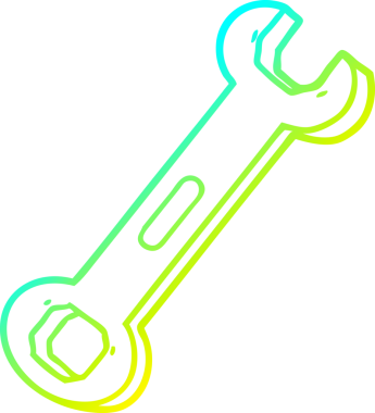 Bir insan tarafından çizilmiş çizgi film anahtarının soğuk gradyan çizimi