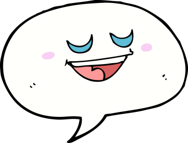 Bir insan tarafından çizilmiş şirin bir çizgi film konuşma balonu.