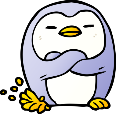 Bir insan tarafından çizilmiş penguen çizimi.