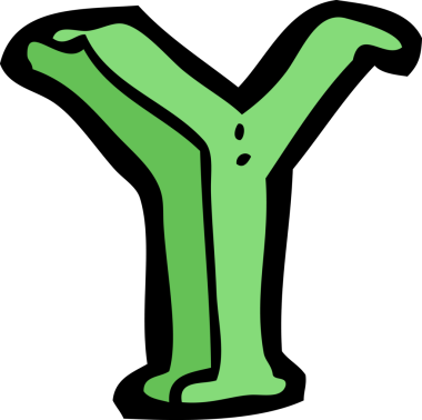 bir insan tarafından çizilmiş Y harfi.