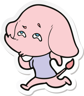 Bir insan tarafından çizilmiş karikatür filinin çıkartması.