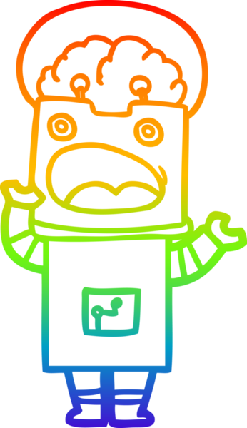 gökkuşağı gradyan çizgisi bir insan tarafından çizilmiş robot çizgi