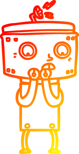 Bir insan tarafından çizilmiş gergin bir çizgi robot çizimi.