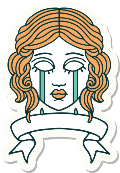 Bir insan tarafından çizilmiş kadın yüzü dövmesi çıkartması.