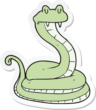 Bir insan tarafından çizilmiş çizgi film yılanının çıkartması.